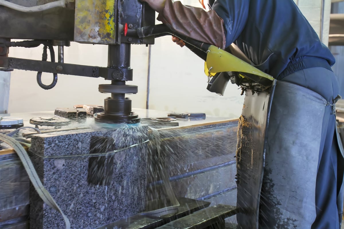 Professional stone restoration workshop